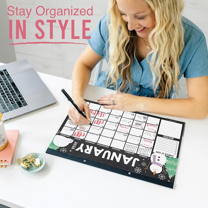 Hadley Designs Large Teacher Desk Calendar 2026-2027 - Desktop Calendar 2026, 18-Month Academic Desk Calendars for School, Home & Office, Cute Classroom Must Haves, Back to School Teacher Gifts