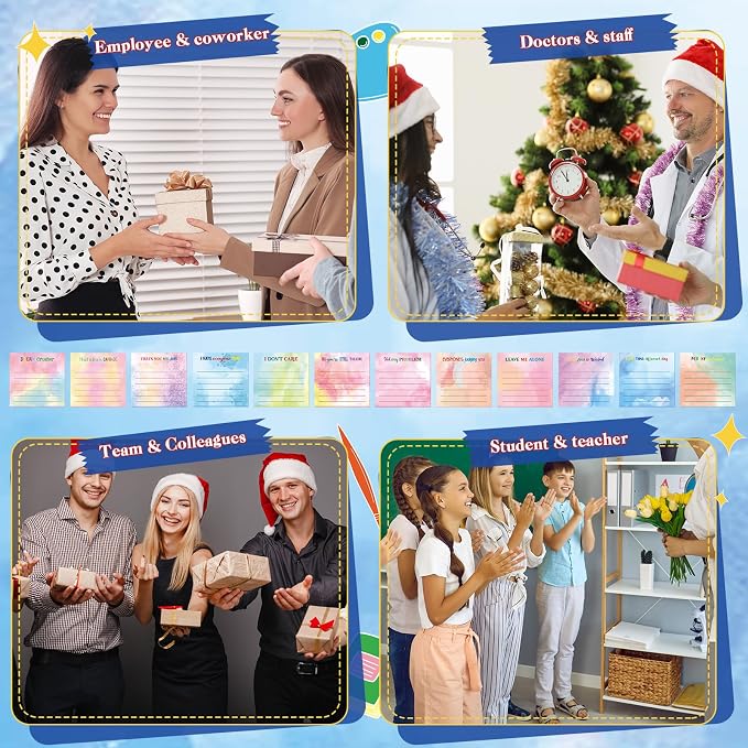 Yinder 24 Pcs Sticky Notes Gifts Bulk,Funny,Watercolor