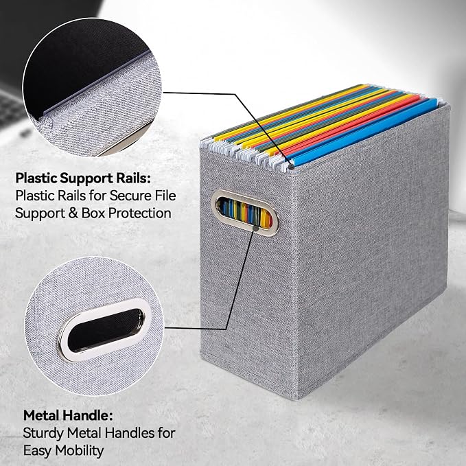 Packing Box Measurements 4 Pack Letter Size File Storage Box Collapsible, Fabric Hanging File F ...