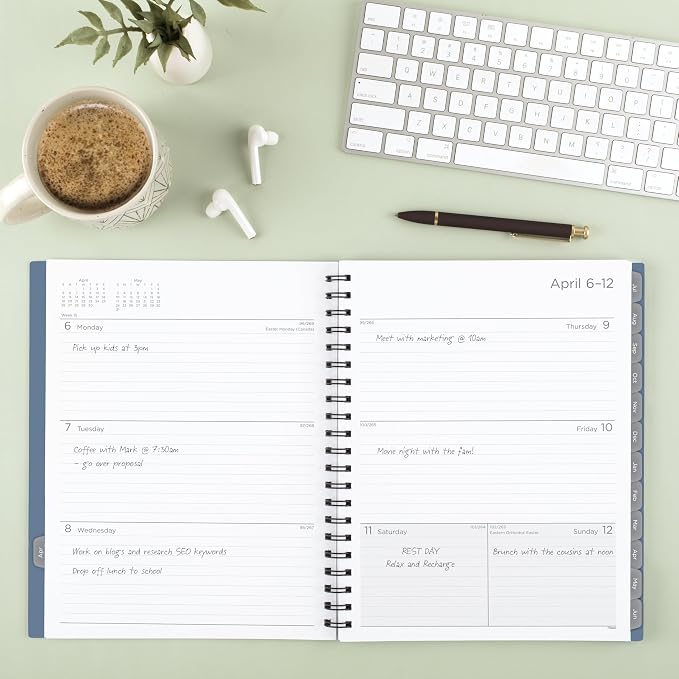 Mead Planner 2026-2027 Weekly & Monthly Academic 15-Month April-June, 8.5" x 11", Composure Blue (CAW62020)
