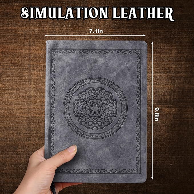 Fetinar 2026 Leather Vintage Journal Notebook,300 Pages,Leather Softcover Lined Journal Notebooks for Women Men,Notebook Journals for Writing Travel,Business,Office,7.1'' X 9.8''