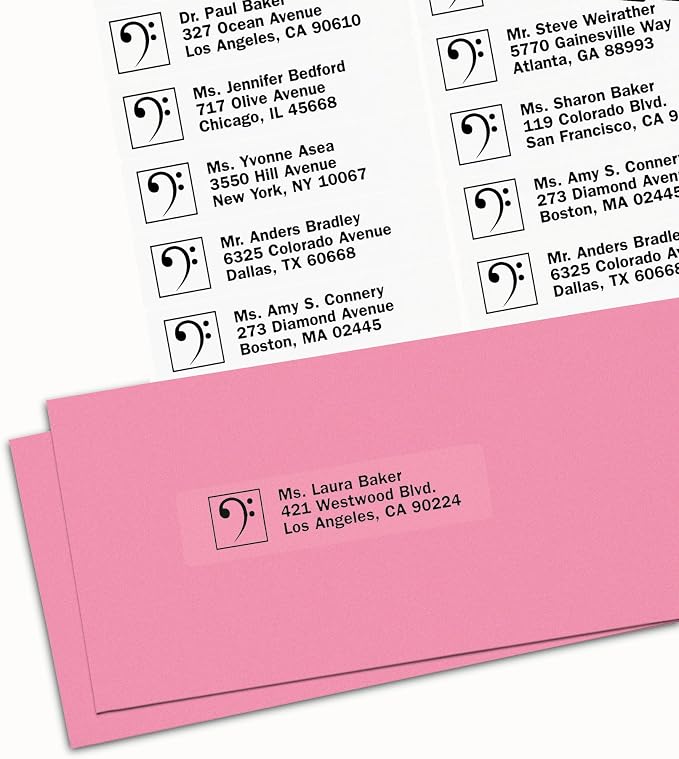 Avery Printable Address Labels, Sure Feed Technology, 1" x 4", Matte Clear, 200 Blank Mailing Labels (18661)