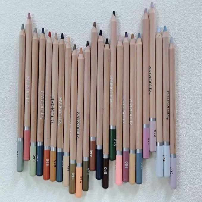 Soft Pastel Pencils 24 Colors Grey Tone Art Drawing Pencil Set | Professional Grade, Not Oil-Based, For Drawing Sketching Coloring,Art Supplies