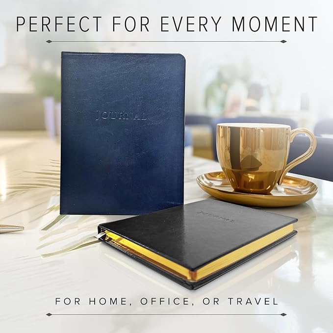 Gallery Leather Journal Notebook - 192 Pages, Softcover, For Men and Women, For Writing, Work & Travel, Handcrafted - Freeport Mocha - 8 x 5.5, Desk Lined