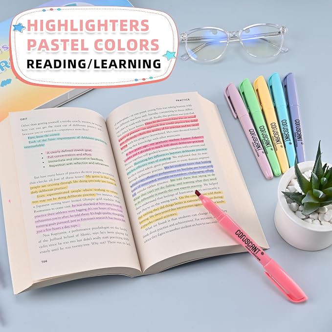 coruscant Assorted Colors Highlighters Set, 20 Pack, Chisel Tip Cute Bible Highlighters and Candy Color, No Bleed Dry Quickly, for Journal Bible Study, Good for thin paper School Office Supplies