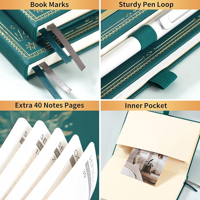 Planner 2026-2027 - Academic Planner 2026-2027, July 2026 - June 2027, 5.75" x 8.25", 2026-27 Weekly and Monthly Planner, Faux Leather planner 26-27 with Back Pocket & 40 Notes Pages - Teal