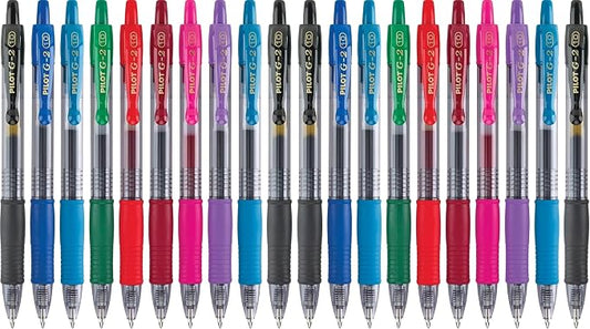 PILOT G2 Premium Retractable Gel-Ink Rolling Ball Pens,Bold Point (1.0mm),1.0 Gel Pens,Assorted - Ideal for School,Journaling,& Office Writing,(Pack of 20)