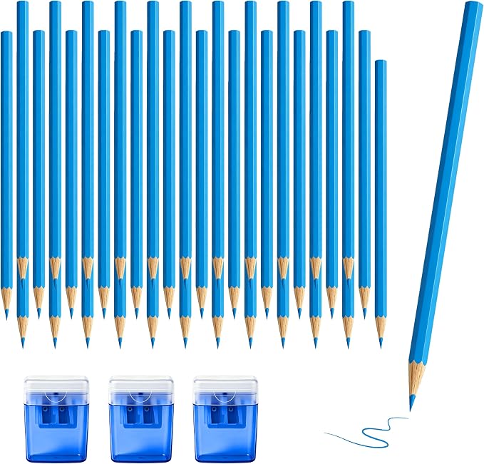 36 Piece Biue Colored Pencils Set with Sharpener, Pre-Sharpened Professional Wooden Art Pencils for Artists Drawing and Sketching, Premium Colored Tone Supplies Delivering Detailed Painting(Blue)