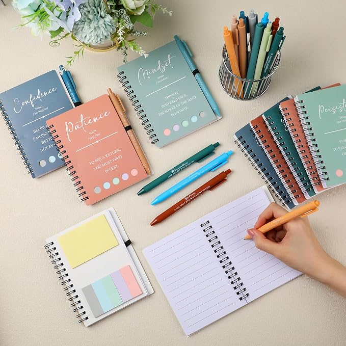 40 Pcs Motivational Inspirational Notebook Bulk with Notes Pen,Bright | Back to School Spiral Notebooks Inspirational Motivational Appreciation Gift for Students Teacher Employee Team Coworker