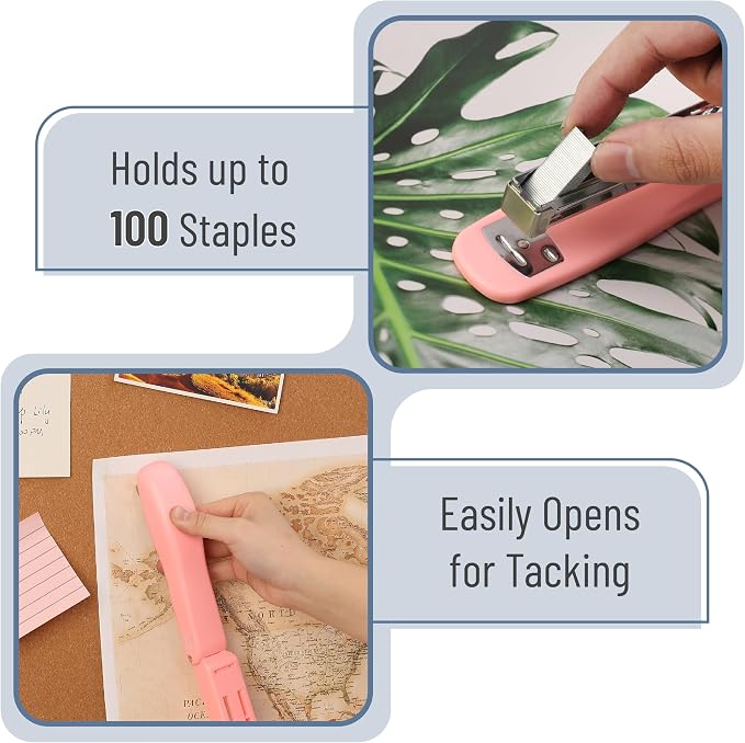 Mr. Pen- Office Stapler with Staples, 2 Pack, 200 Staples 1/4" | 20 Sheet Capacity, Desktop Stapler for Students, Office Supplies, Ergonomic Design for Comfortable Use, Jam-Free
