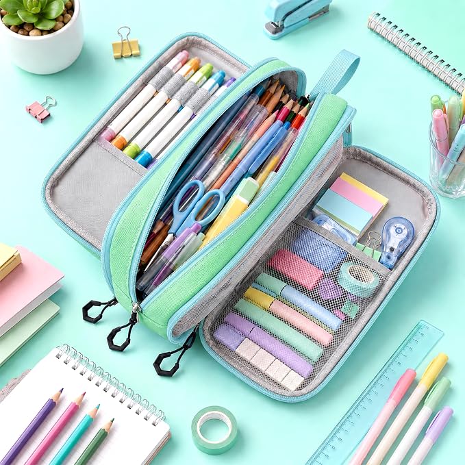 Pencil Case for Boys, Large Capacity Pencil Pouch with Zipper Compartments, Gamer Pen Bag Organizer for School Kids Teens