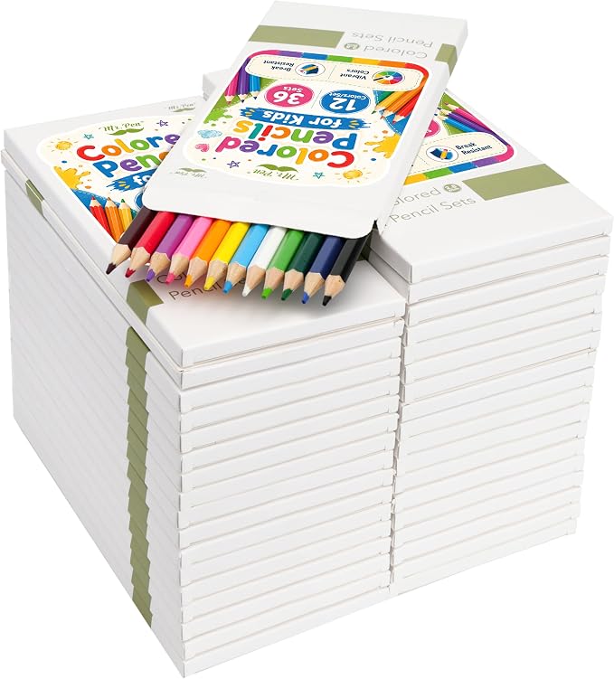 Mr. Pen- Colored Pencils for Kids, 12 Colors/Set, 36 Sets, Soft Core Pre-Sharpened Color Pencils Bulk for Adult Coloring Book, Drawing, Sketching, Teacher Supplies, Classroom Prizes, Kids Party Favors