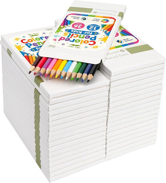 Mr. Pen- Colored Pencils for Kids, 12 Colors/Set, 36 Sets, Soft Core Pre-Sharpened Color Pencils Bulk for Adult Coloring Book, Drawing, Sketching, Teacher Supplies, Classroom Prizes, Kids Party Favors