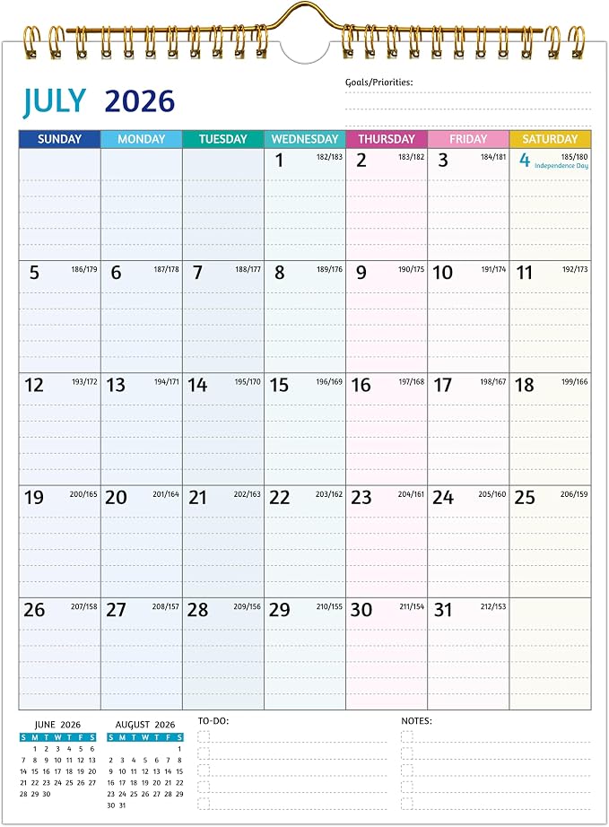 Wall Calendar 2026-2027 – Run Now - Dec 2027, 20 Monthly Calendar 2026-2027 for Wall, 8.5 x 11 In, 2027 Small Calendar, Ruled Blocks, Thick Paper, Holidays, To-do ＆ Notes, Great for Organizing