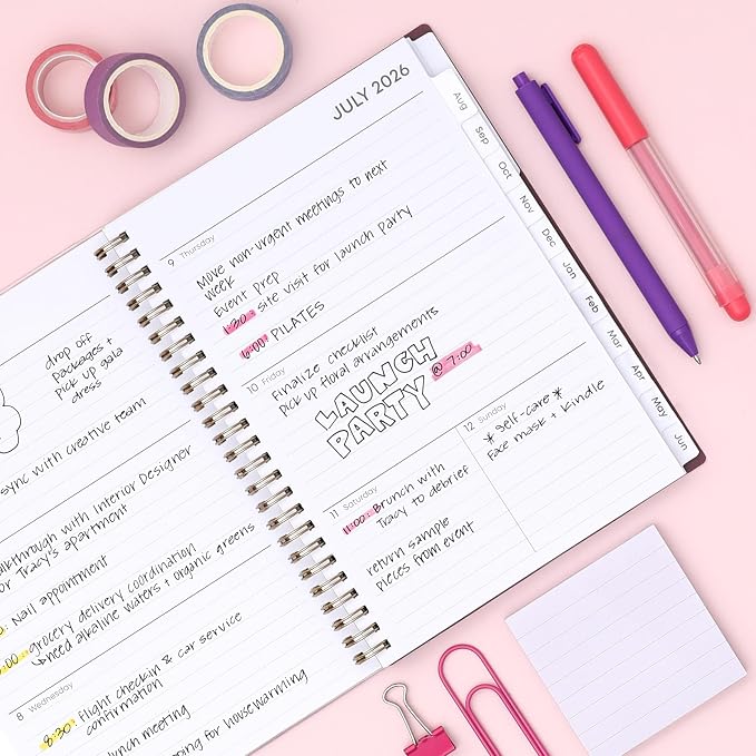 Blue Sky 2026-2027 Weekly & Monthly Academic Planner, 5.875"x8.625", Mayla | July 2026 - June 2027, Flexible Pocket Cover, Wirebound, Laminated Tabs, Extra 30 Sheets of Notes, Academic Year
