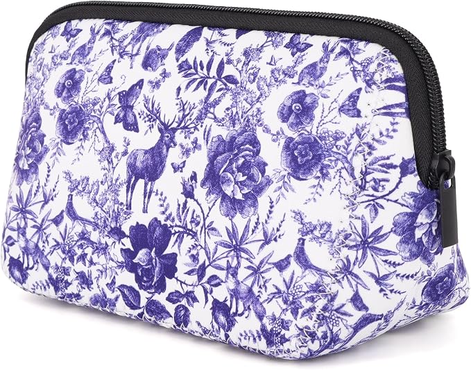 Cosmetic Bag Waterproof Neoprene Zipper Pouch Travel Portable Toiletry Makeup Bags Organizer Case for Women and Girls