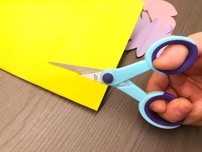 5 Inch Detail Scissors, Embroidery Scissor with Stainless Steel Blade, Soft Comfort-Grip, Straight Fine Tips Small Sewing Scissors Set, Precision Paper Cutting, 3 Pack, Blue
