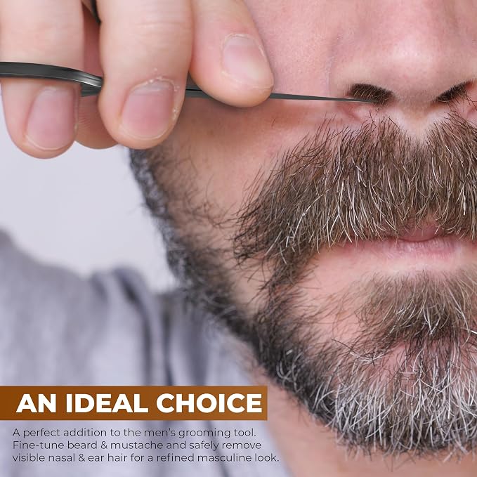 Utopia Care Eyebrow Scissors, Professional Stainless Steel Small Shears for Men and Women, Nose Hair Scissors for Grooming Mustache, Beard, Eyelashes, Ear Hair Trimming, Black