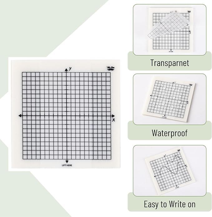 Mr. Pen- Transparent Graph Sticky Notes, 3x3 Inch, 6 Pads, 50 Sheets/Pad | 6 Grid Designs, Square Graph Paper Notes & Fineliner, Waterproof Grid Sticky Note Pads for Math, Study, Journals, Planners