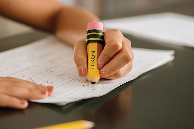 TICONDEROGA ® Erasers, Pencil Shaped, Yellow, 3 ct (38953) | Yellow, 0.75" x 2.875", #38953