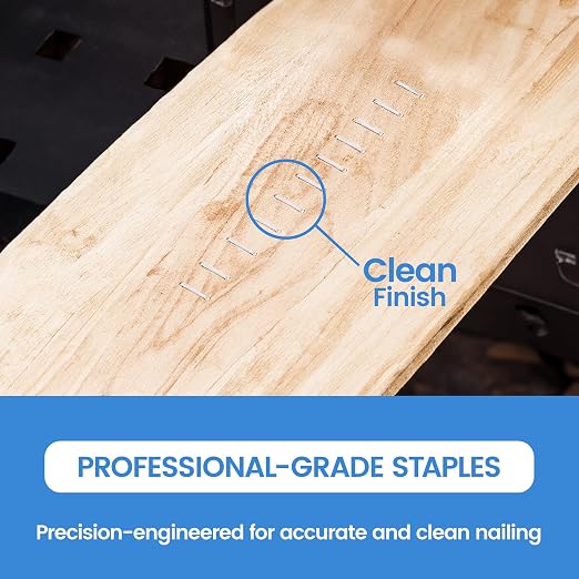 meite Heavy Duty Staples, 5/16 Inch Length T50 Staples for Staple Gun, Galvanized, 20 Gauge 3/8" Crown, Compatible with T50 Staple Gun, Ideal for Upholstery, Construction, Furniture (1,512 Counts)