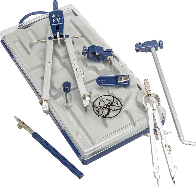 Drafting Compass for Geometry Set - Drawing Compass Geometry Set for Drafting, Math and Making Circles with Large Extension Beam for School, Drafting, Engineering and Architecture