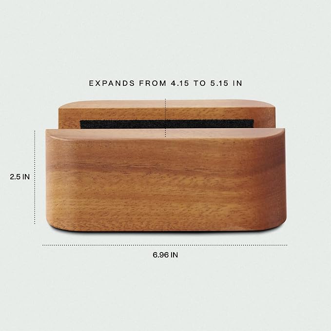 COREMINDED Adjustable Dual Vertical Laptop Stand for Desk, Wooden Laptop Holder, MacBook Pro Stand, Wood Mac Air Dock