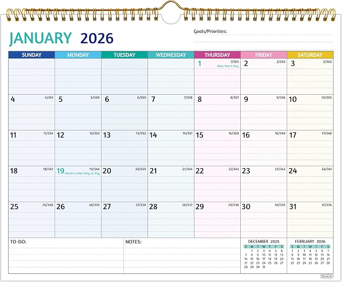 2026-2027 Wall Calendar - Run Now to Jun 2027, 14.57 x 11.42 In, 2026 Calendar, 18 Months Calendar 2026-2027, Monthly Calendar with Ruled Blocks, Thick Paper, Holidays, To-do ＆ Notes