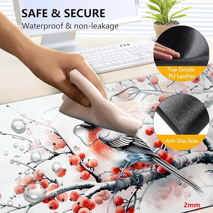 Heated Mouse Pad with 3 Levels Heated & 3 Hours Auto Shut-Off Mouse Pad for Warming Hands in Office Home, 23.6" x 14.2"Large Safe Desk Mat Hand Warmer，Ink Magpie