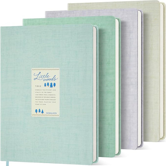 KOKUYO Lined Journal Notebooks, 4 Pack A5 Hardcover Notebook for Women in 8mm Ruled Japanese Smooth Paper, 70gsm 100 Sheets Each Pastel Travel Journal in 5.5'' x 8'', Journaling Writing Work & Office