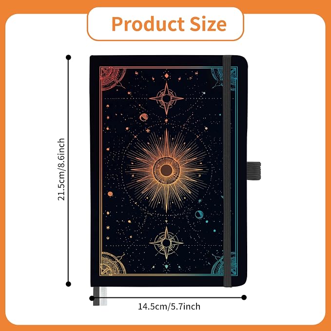Mlife Lined Journal Notebook for Women & Men,A5 Hardcover PU Leather Journals for Writing,100 GSM Thick Paper, Perfect for College,Work,Office Supplies,Space Style