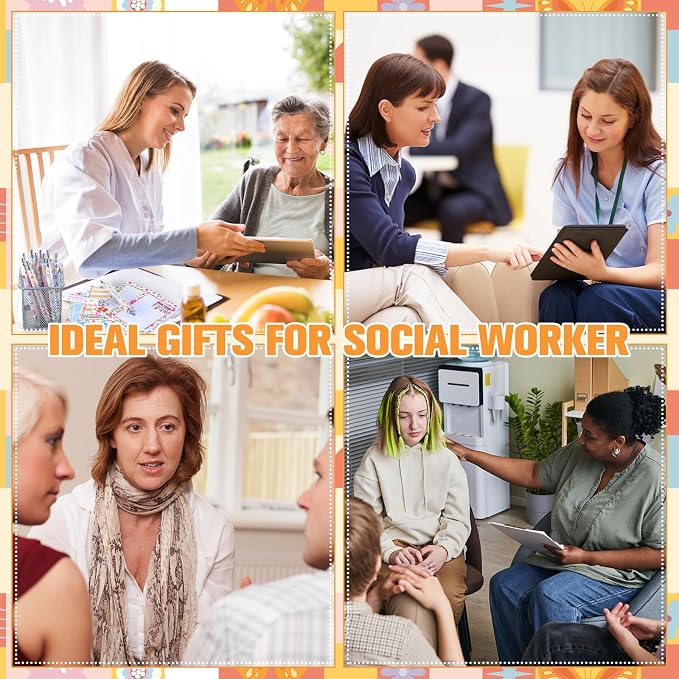 Eaasty 48 Pcs Social Worker Graduation Gifts for MSW BSW DSW PhD Inspirational Notepads and Ballpoint Pens with Ribbon Social Work Thank You Gifts Bulk for Staff Coworker Doctor Teachers Student