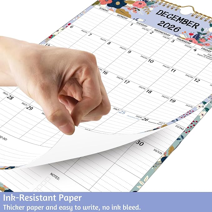 Wall Calendar 2026-2027 – Jul.2026 - Dec.2027, Calendar 2026-2027 Wall, 18 Monthly Calendar, 12 x 17 In, 2026-26 Calendar with Large Blocks, Thick Paper, Holidays, To-do ＆ Notes, Great for Organizing