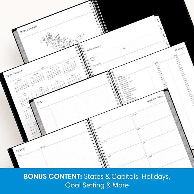 Blue Sky 2027 Weekly & Monthly Planner Calendar, 7"x9", Enterprise | January 2027 - December 2027, Flexible Cover, Durable Twin Wire Binding, Laminated Tabs