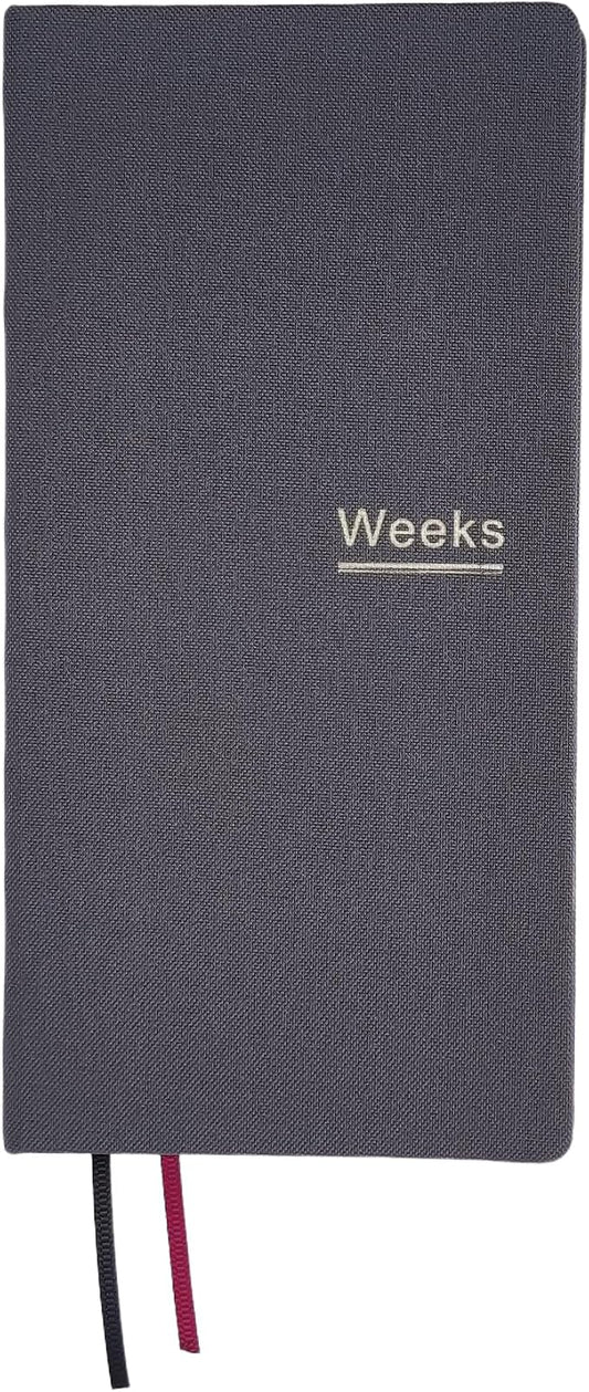 Undated Weekly Planner Notebook Pocket Organizer Appointment Book Journal Notebook A6 Week Plan Notepad (Gray)