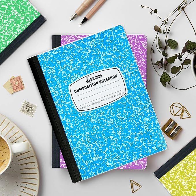 Rosmonde 2000 Pack (Pallet) Composition Notebooks Bulk, Wide Ruled, Full Pallet of Composition Notebooks, 200 Pages (100 Sheets), 9-3/4 x 7-1/2, Bulk Notebooks for School & Office, 4-7 Days Transit