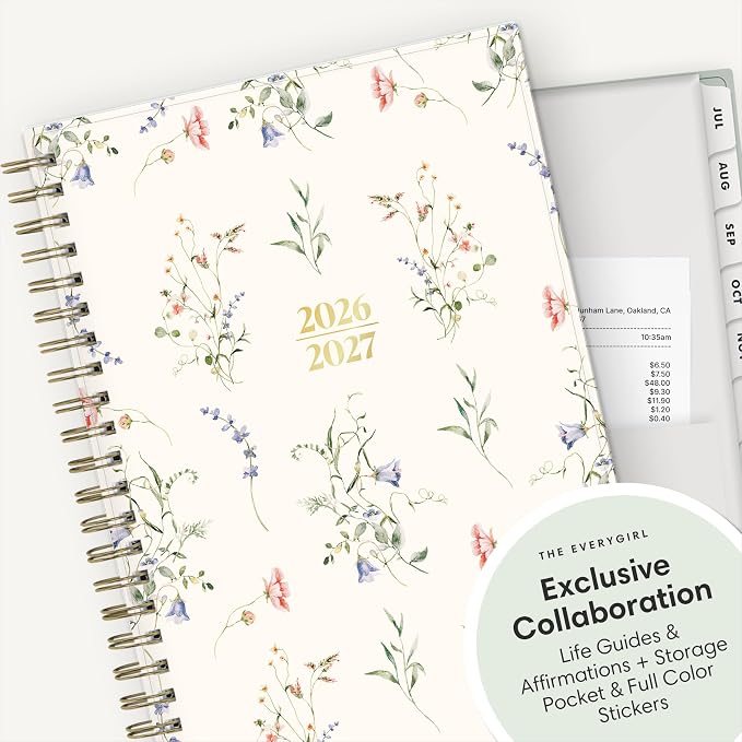 Blue Sky 2026-2027 Weekly & Monthly Academic Planner, 5"x8", Marisa | July 2026 - June 2027, Flexible Cover, Wirebound, Laminated Tabs, Storage Pocket, Stickers, Academic Year, The Everygirl