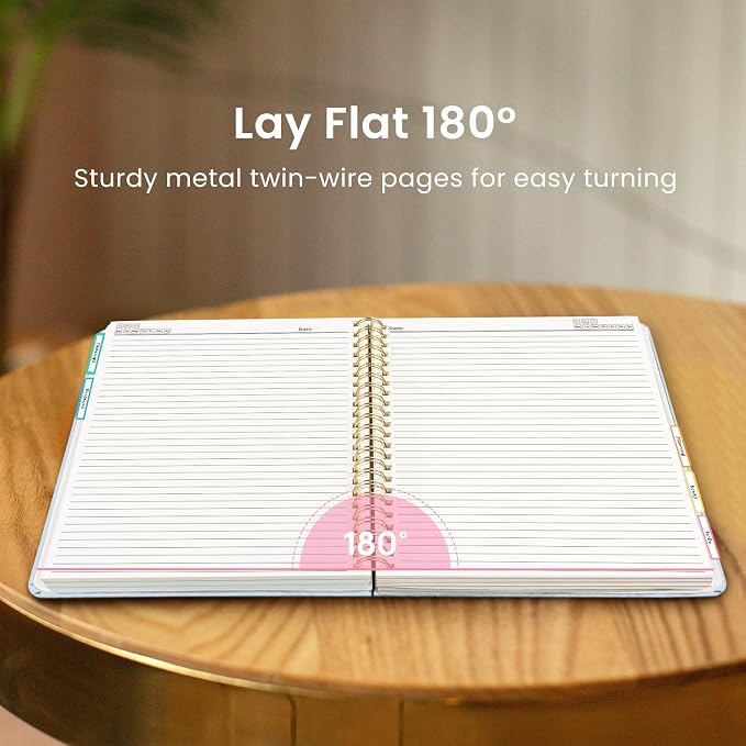 Large Lined Spiral Journal for Women Cute Hardcover 5 Subject Notebook for Work 8.5" x 11" with Removable Dividers & Tabs, College Ruled, 280 Pages Aesthetic Journal for Work, School & Note Taking, Puppy Parade
