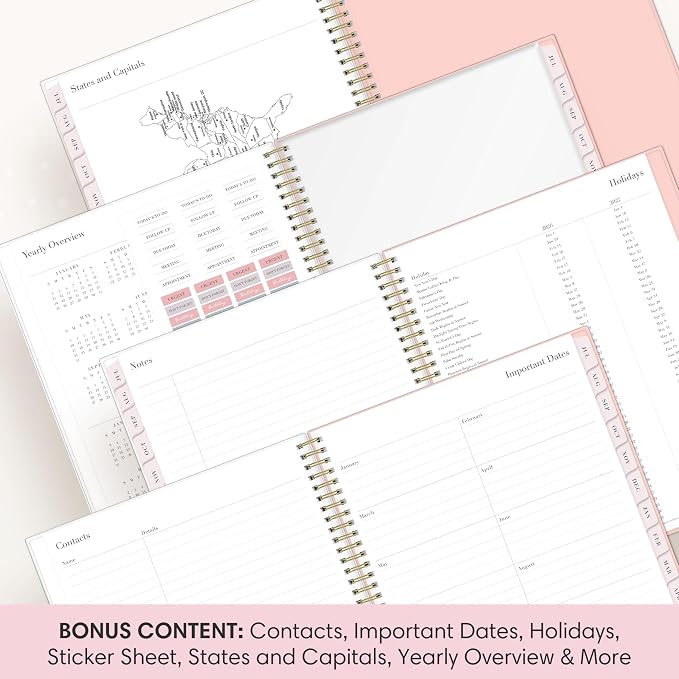 Blue Sky 2026-2027 Weekly & Monthly Academic Planner, 8.5"x11", Cherie | July 2026 - June 2027, Flexible Cover, Wirebound, Laminated Tabs, Storage Pocket, Stickers, Academic Year, Rachel Parcell
