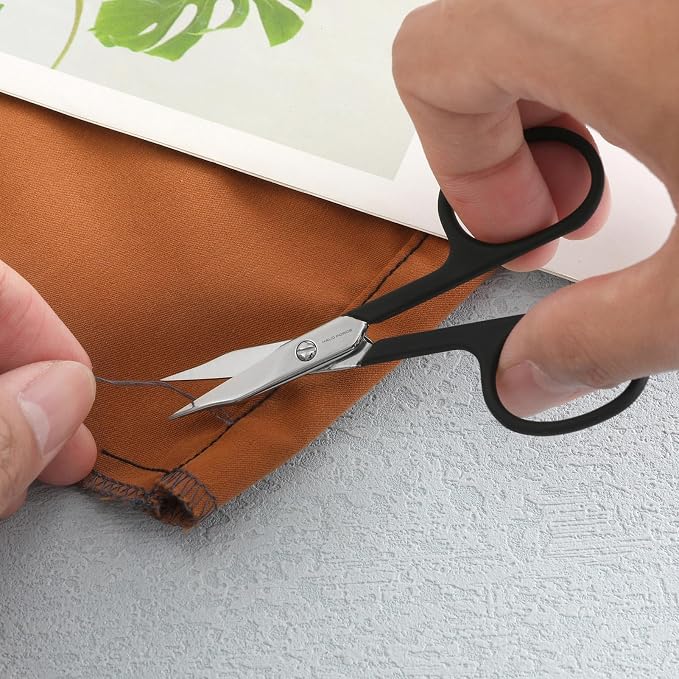 Small Embroidery Scissors - Sharp Straight Tip Stainless Steel Tiny Detail Scissors for Thread Yarn Cross Kintting Stitch Crafts Needlepoint Cutting 3.5 Inches (Black) | Stainless Steel Tiny Detail Scissors for Thread Yarn Cross Kintting Stitch Crafts ...