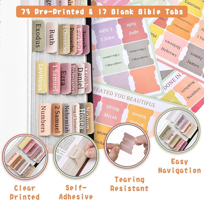 Bible Journaling Kit, Bible Study Supplies Set for Women & Men | Includes 12 No Bleed Bible Highlighters, 6 Pens, 90 Laminated Bible Tabs, Magnetic Bookmarks & Sticky Notes