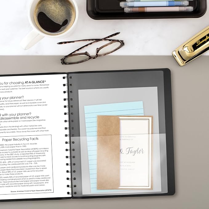 AT-A-GLANCE 2027 Planner, Weekly & Monthly, 7" x 8.75", Contemporary Lite, Black (70545X0527)