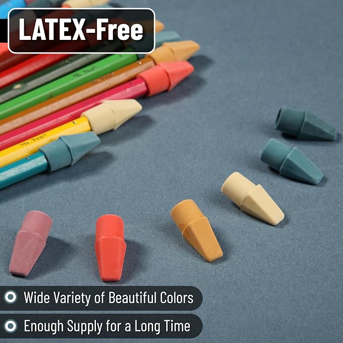 Mr. Pen- Pencil Erasers Toppers, 120 Pack, Colorful, Latex Free, No Smudge | Mr Pen Erasers for Pencils