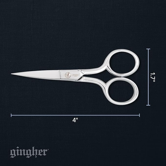 Gingher 4" Straight Embroidery Scissors to Cut Fabric & Needlework