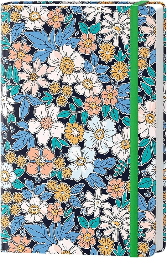 Lined Journal Notebook, Hardcover Journal for Women, Medium 5.7 x 8.4 in, 160 Pages Thick Paper, Cute Aesthetic Floral A5 Ruled Notebook for Journaling Writing Work School Office, Purple Flower