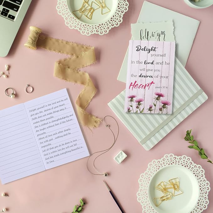 Containlol 16 Pcs Flower Daily Prayer Gift for Women, Bible Verse Notebooks Rustic Floral Inspirational Scripture Quotes Pocket Notepads, School Office, 4.9 x 3.1 Inches(Cute Style)