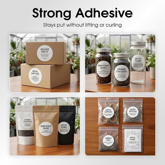 3" Printable Round Labels for Laser and Inkjet Printers - 3000 Blank Labels, 500 Sheets for Business Logos, Thank You Stickers, Price Tags, QR Codes - Spartan Industrial Template C006
