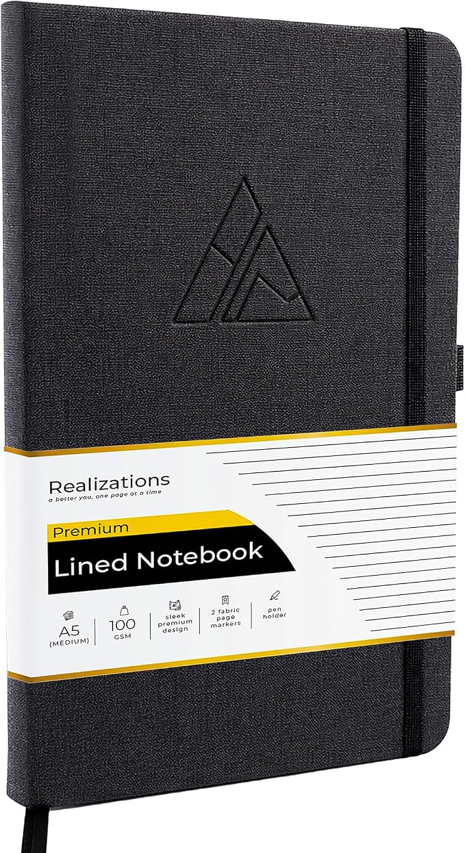 Realizations Journaling Notebooks with Pen Holder | Lined Notebook | 222 Pages Notebook Journal with 100 GSM Paper | Journal Notebooks for Work