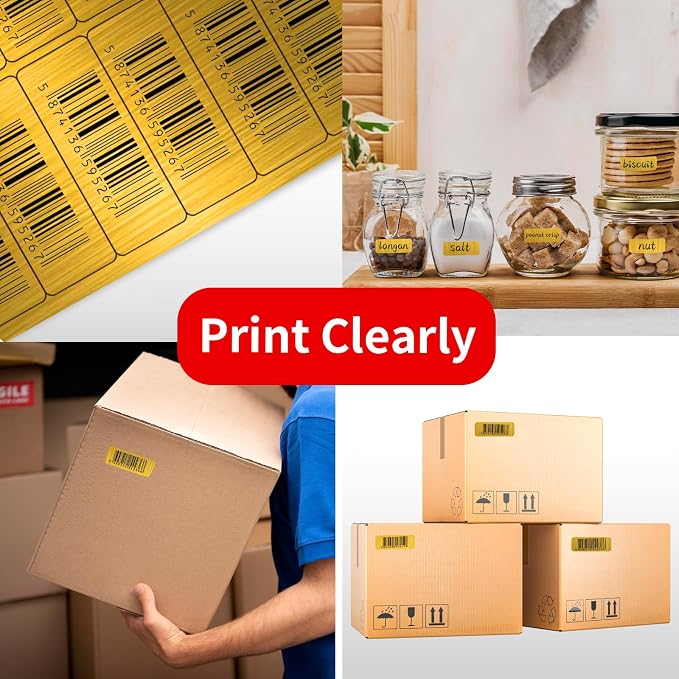 1" x 2-5/8" Address Labels- Gold Shipping Labels Stickers/Mailing Labe Stickers for Laser/Inkjet Printer, Matte Gold, 8.5”×11"- 20 Sheet