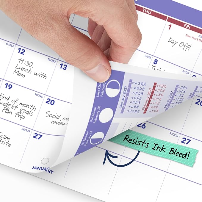 AT-A-GLANCE 2027 Wall Calendar, 8.5" x 11" Planner, Fits 3-ring Binder, Unruled Blocks, Monthly (PM1702827)